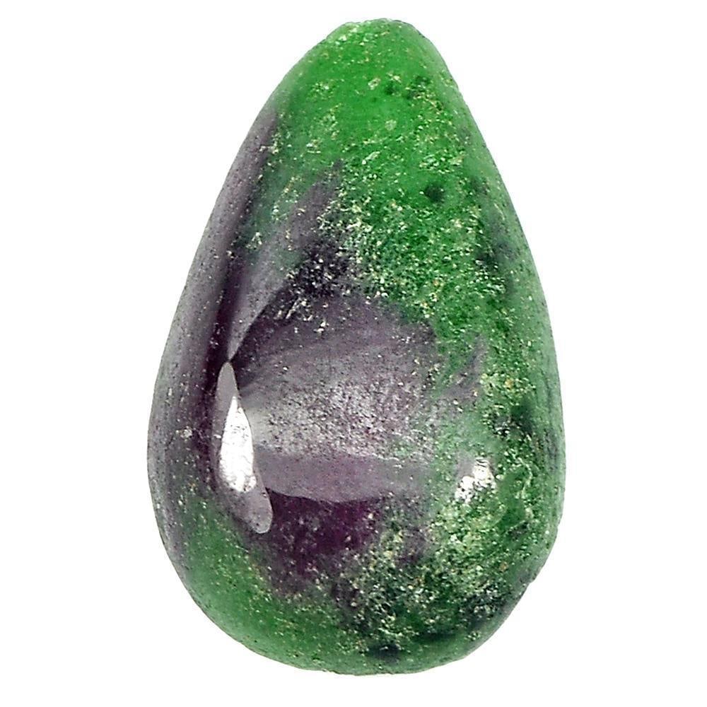 Natural Red Green Ruby in Zoisite 12.33 Ct. Pear Shape 20 x 12.8 Mm. Gemstone From Madagascar (1 of 3)