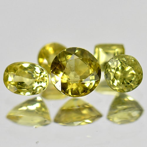 Natural Yellow Sapphire 1.40 Ct. Mix Shape 5 Pcs. Gemstone From Thailand: Product ID: 806152122 Product Name: Natural Yellow Sapphire Weight: 1.40 CT. Size: 4.7 x 4.7 x 2.6 MM. Shape: Mix Shape Color: Yellow Clarity:SI1 Luster: Good Gems Origin: Thailand Treatment: Heated C