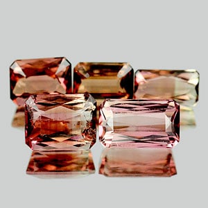 Natural Orangish Pink Tourmaline 2.83 Ct. 5 Pcs. Octagon Shape 5.1 x 3.7 Mm. Gemstone From Nigeria (1 of 3)