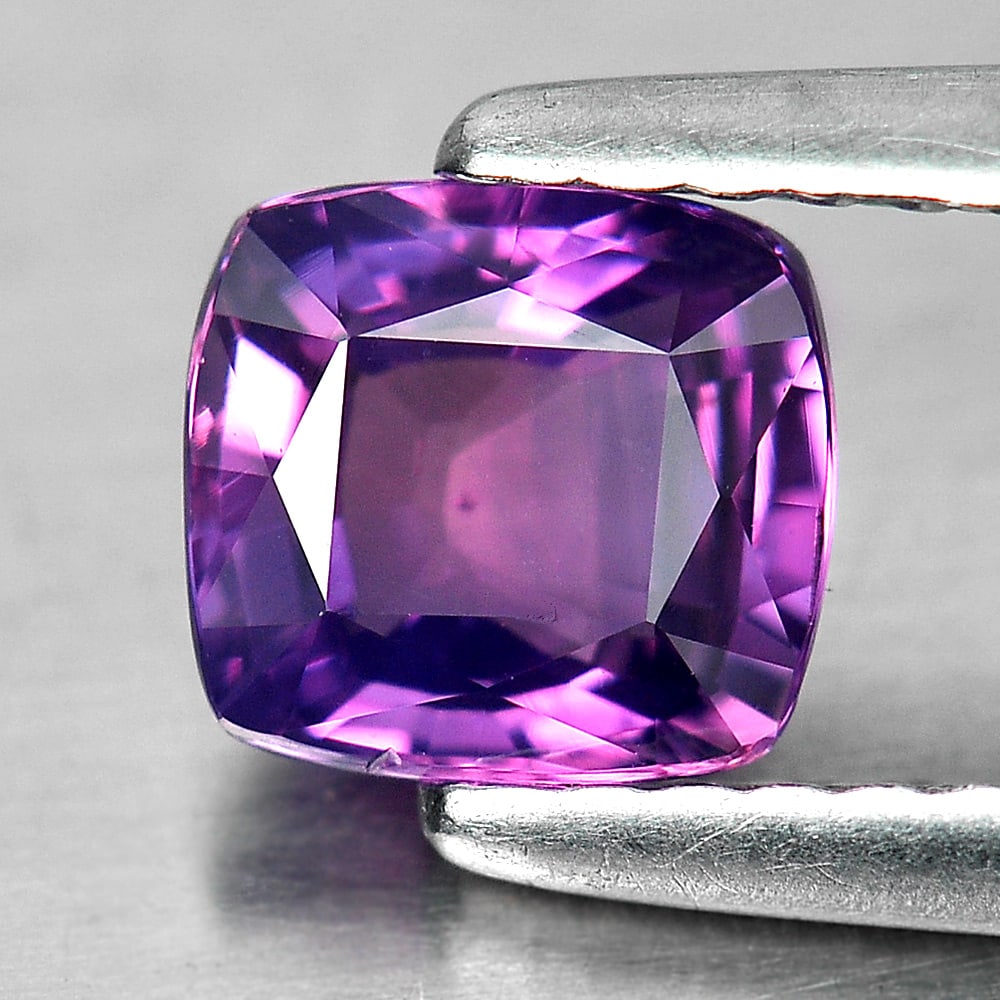 Certified Natural Unheated Purple Sapphire 1.06 Ct. VVS Cushion Shape 5.82 x 5.40 Mm. Gemstone (1 of 3)