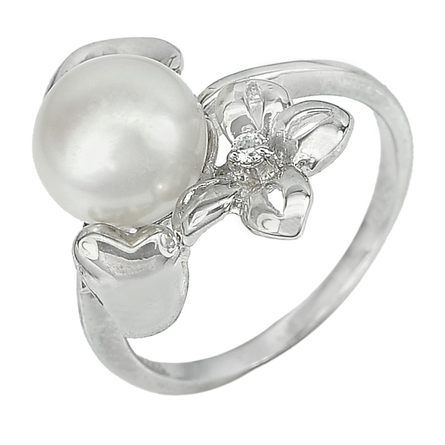 Natural White Pearl Real 925 Sterling Silver Jewelry 3.50 Grams Ring Size 8: Product ID: 280510019 Product Type: 925 Sterling Silver Fine Jewelry Jewelry Weight: 3.50 Grams. Ring Size: 8 Resizable(Fee) Gemstones Color: White Metal: Solid Silver 92.5%. Gemstone Detail: Average 