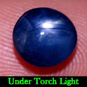 Natural Blue Star Sapphire 6 Rays 2.39 Ct. Oval Cabochon Shape 7.2 x 6.8 Mm. Unheated Gemstone (1 of 3)