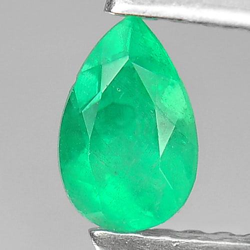 Natural Green Emerald 0.37 Ct. Pear Shape 5.9 x 3.9 Mm. Gemstone Unheated From Columbia (1 of 3)