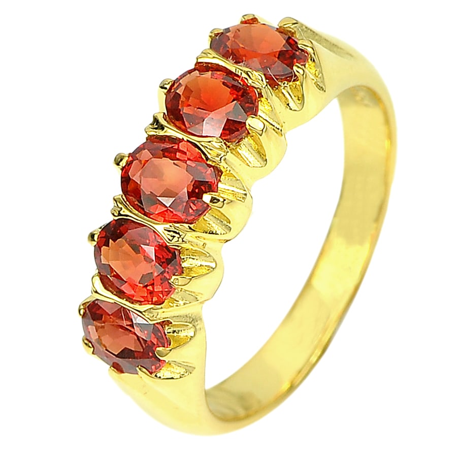 Natural Red Songea Sapphire 1.99 Ct. 18K Yellow Gold Jewelry Ring Size 7 (1 of 3)