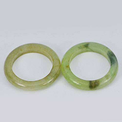Natural Green Jade 19.88 Ct. 2 Pcs. Round Shape Rings Size 5: Product ID: 819809861 Product Name: Natural Jade Weight: 19.88 CT. Size: 22 x 22 MM. Shape: Round Color: White Green Honey Clarity:Opaque Luster: Good Gems Origin: Thailand Treatment: Unheated Crystal