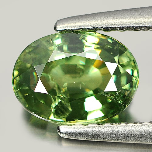 Certified Green Demantoid Garnet 1.19 Ct. Oval Shape 7.17 x 5.30 Mm. Natural Gemstone From (1 of 3)