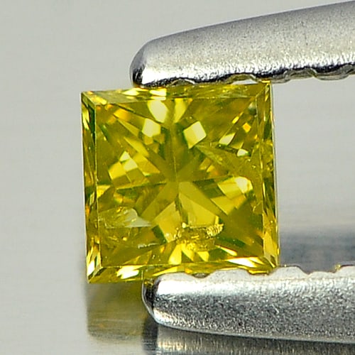 Natural Yellow Loose Diamond 0.14 Ct. Square Princess Cut 2.8 Mm. From Belgium: Product ID: 802104076 Product Name: Natural Enhanced Diamond Weight: 0.14 CT. Size: 2.8 x 2.8 x 2 MM. Shape: Square Princess Cut Color: Yellow Clarity:SI1 Luster: Good Gems Origin: Belgium Treatment: 