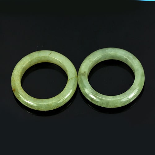White Green Jade 22.89 Ct. Rings Round Shape 2 Pcs. Natural Unheated Gemstone From Thailand: Product ID: 819809957 Product Name: Natural Jade Weight: 22.86 CT. Size: 21 x 21 MM. Shape: Round Color: White Green Honey Clarity:Opaque Luster: Good Gems Origin: Thailand Treatment: Unheated Crystal