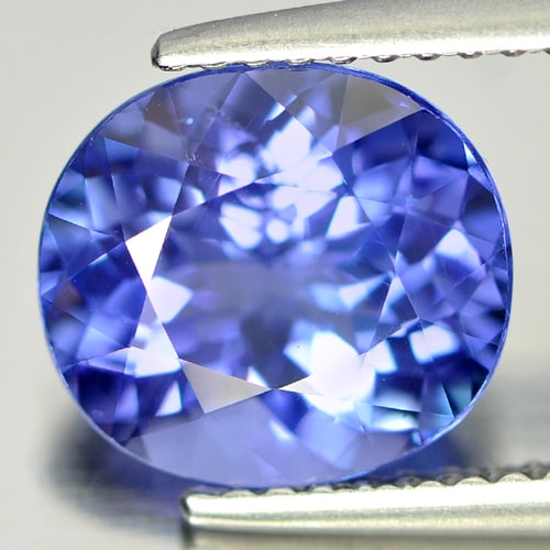 Certified Natural Violetish Blue Tanzanite 3.08 Ct. Clean Oval Shape 9.49 x 8.62 Mm. Gemstone (1 of 3)