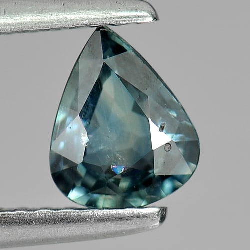 Natural Green Blue Sapphire 0.68 Ct. Pear Shape 6.6 x 5.3 Mm. Gemstone From Thailand (1 of 3)