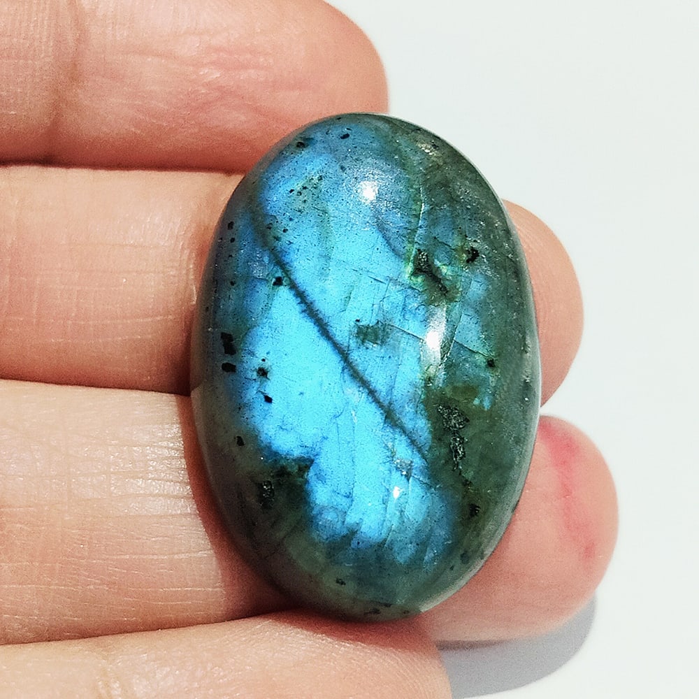 Multi Color Blue Labradorite 39.8 Ct. Oval Cabochon (1 of 3)