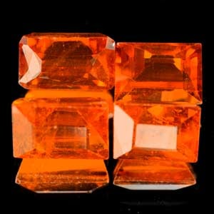 Natural Reddish Orange Spessartine Garnet 3.40 Ct. 4 Pcs. Baguette Shape 6.1 x 3.7 Mm. Unheated: Product ID: 802924780 Product Name: Natural Spessartine Weight: 3.40 CT. Size: 6.1 x 3.7 x 3.7 MM. Shape: Baguette Color: Reddish Orange Clarity:VVS Luster: Good Gems Origin: Nigeria Treatment: Unheat