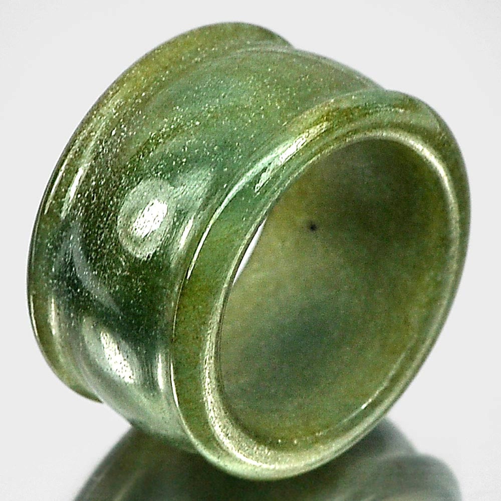 Natural Green Jade 48.93 Ct. Round Ring Size 10 From Burma: Product ID: 818100953 Product Name: Natural Jade Weight: 48.93 CT. Size: 26 x 19 x 14 MM. Shape: See As On Picture Color: Green Clarity:Opaque Luster: Good Gems Origin: Thailand Treatment: Unheated Cr