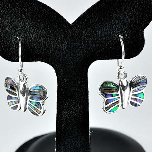 925 Sterling Silver Earrings Jewelry 5.41 Grams with Natural Multi Color Abalone shell: Product ID: 280120027 Product Type: 925 Sterling Silver Fine Jewelry Jewelry Weight: 5.41 Grams. Gemstones Color: Multi-Color Metal: Solid Silver 92.5%. Gemstone Detail: Fancy Cabochon 4 x 1 to 6 x 1 