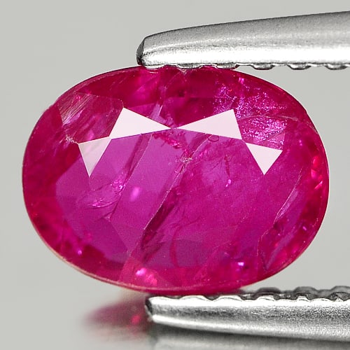Natural Unheated Purplish Pink Ruby 0.91 Ct. Oval Shape 7.1 x 5.5 Mm. Gemstone Winza From Tanzania (1 of 3)