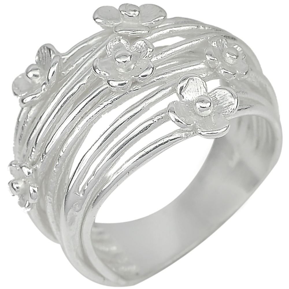 925 Sterling Silver Jewelry Ring Size 7. Beautiful Flowers Design 5.65 G: Product ID: 280310023 Product Type: 925 Sterling Silver Fine Jewelry Jewelry Weight: 5.65 Grams. Ring Size: 7 Resizable(Fee) Gemstones Color: Silver Metal: Solid Silver 92.5%. Gemstone Detail: Average