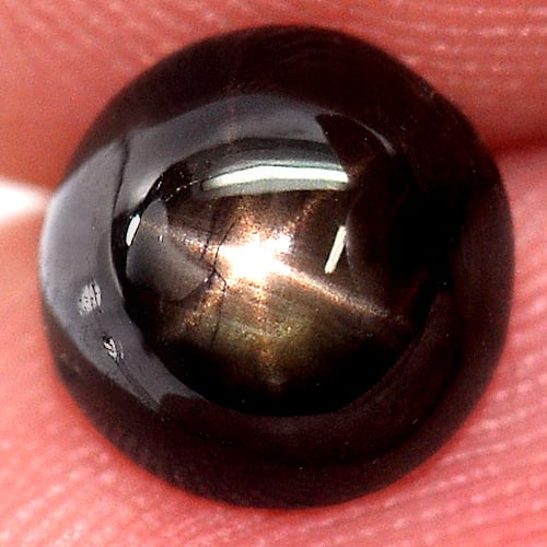 Natural Black Star Sapphire 2.35 Ct. Round Cabochon Shape 7.5 Mm. Gemstone From Thailand (1 of 3)