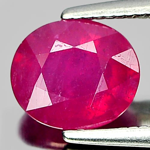 Natural Purplish Red Ruby 1.54 Ct. Oval Shape 7.4 x 6.4 Mm. Gemstone From Madagascar (1 of 3)