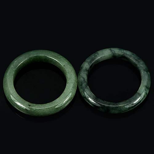 Natural Green Black Jade 22.84 Ct. 2 Pcs. Round Ring Size 7: Product ID: 819809977 Product Name: Natural Jade Weight: 22.84 CT. Size: 24 x 18 x 4 MM. Shape: Round Color: Green Clarity:Opaque Luster: Good Gems Origin: Thailand Treatment: Unheated Crystal Structu