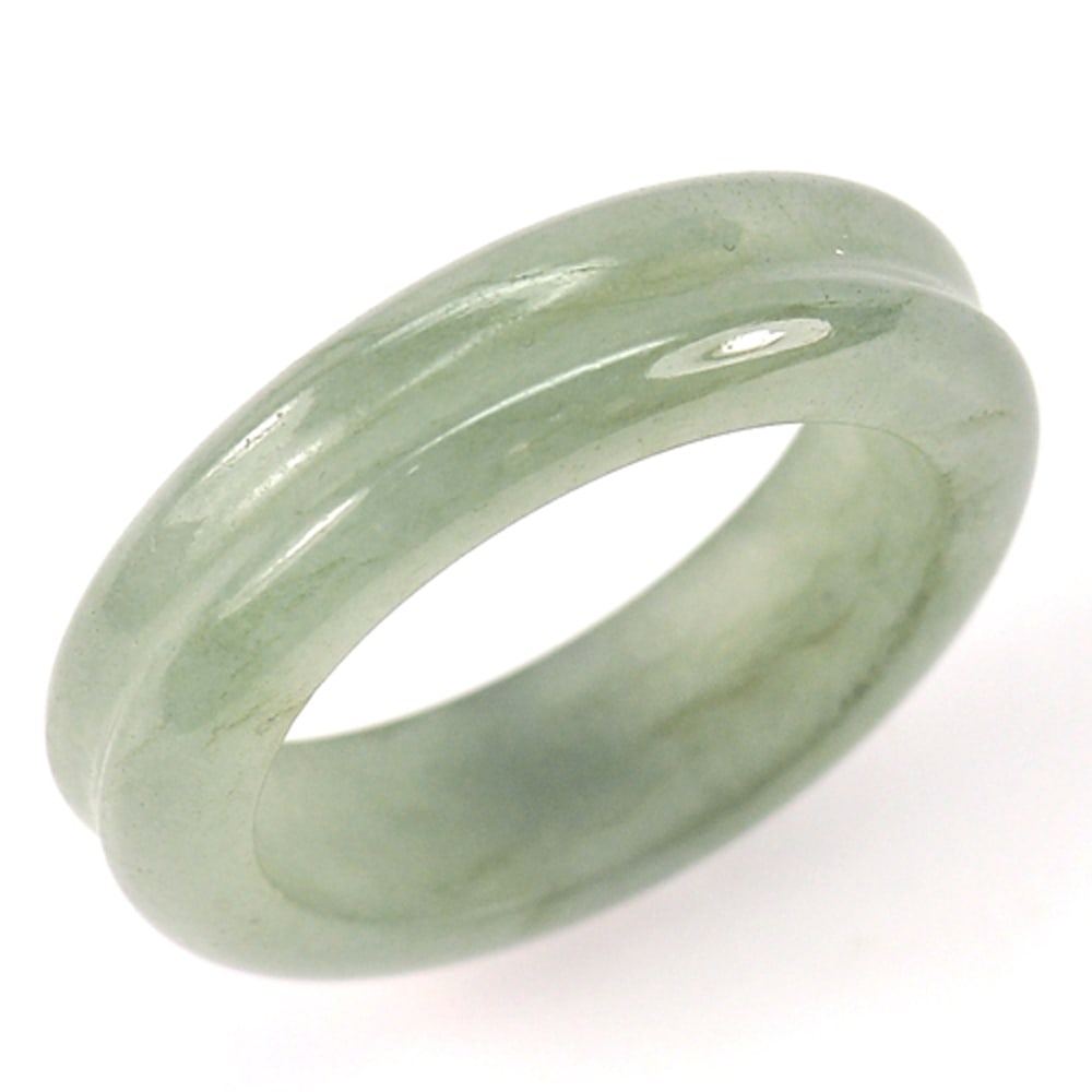 Natural Green White Jade 18.65 Ct. Round Ring Size 7.5 Gemstone From Thailand: Product ID: 819811833 Product Name: Natural Jade Weight: 18.65 CT. Size: 25 x 18 MM. Shape: Round Cabochon Color: Green Clarity:Opaque Luster: Good Gems Origin: Thailand Treatment: Unheated Crystal St