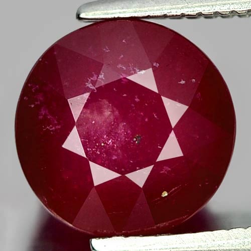 Natural Red Ruby 3.18 Ct. Round Shape 7.7 Mm. Gemstone From Madagascar (1 of 3)