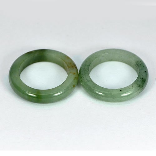 Natural Green Jade 23.62 Ct. 2 Pcs. Round Ring Size 5 Gemstone From Thailand: Product ID: 819809797 Product Name: Natural Jade Weight: 23.62 CT. Size: 22 x 22 MM. Shape: Round Color: White Green Clarity:Opaque Luster: Good Gems Origin: Thailand Treatment: Unheated Crystal Struc