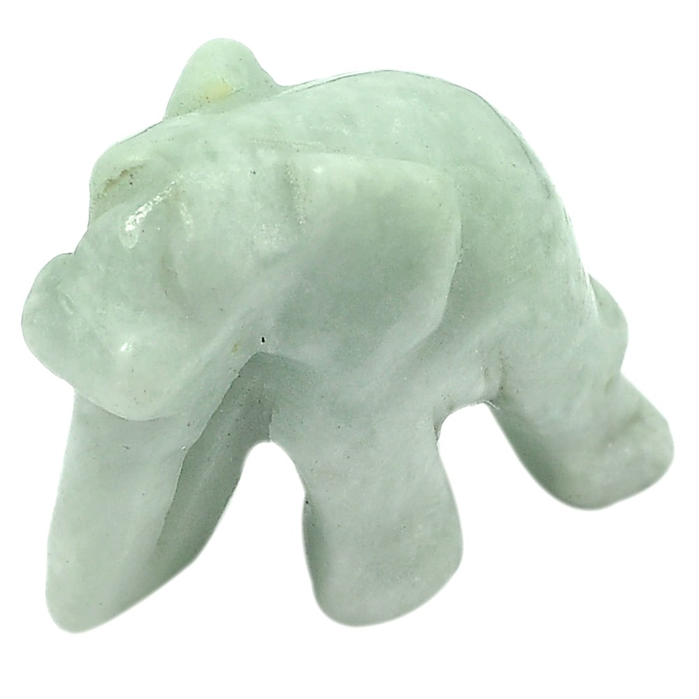 Natural Green Jade 51.37 Ct. Elephant Carving 25 x 19.3 Mm. Gemstone Unheated From Thailand (1 of 3)