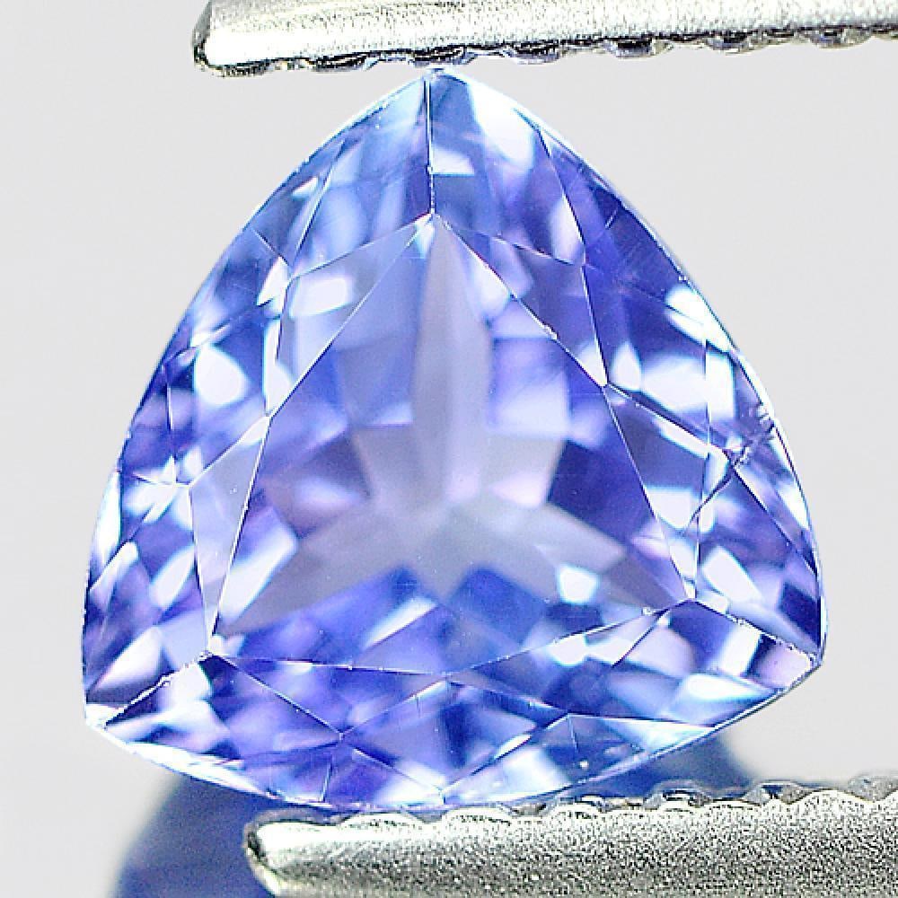 Natural Violetish Blue Tanzanite 1.13 Ct. Trilliant Shape 6.4 x 6.2 Mm. Gemstone From Tanzania (1 of 3)