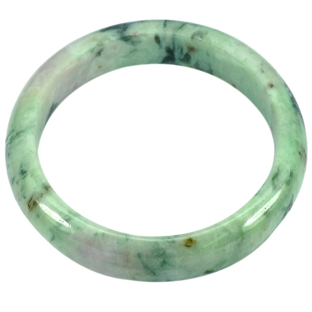 Natural Gemstone Green White Jade Bangle 371.60 Ct. Diameter 63 mm. Unheated (1 of 3)