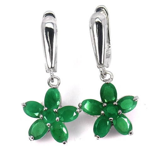 Natural Emerald 925 Sterling Silver Earrings Jewelry 6.92 Grams: Product ID: 281070156 Product Name: Sterling Silver Earrings Product Type: 925 Sterling Silver Fine Jewelry Jewelry Weight: 6.92 Grams. Gemstones Color: Green Metal: Solid Silver 92.5%. Gemstone Detai