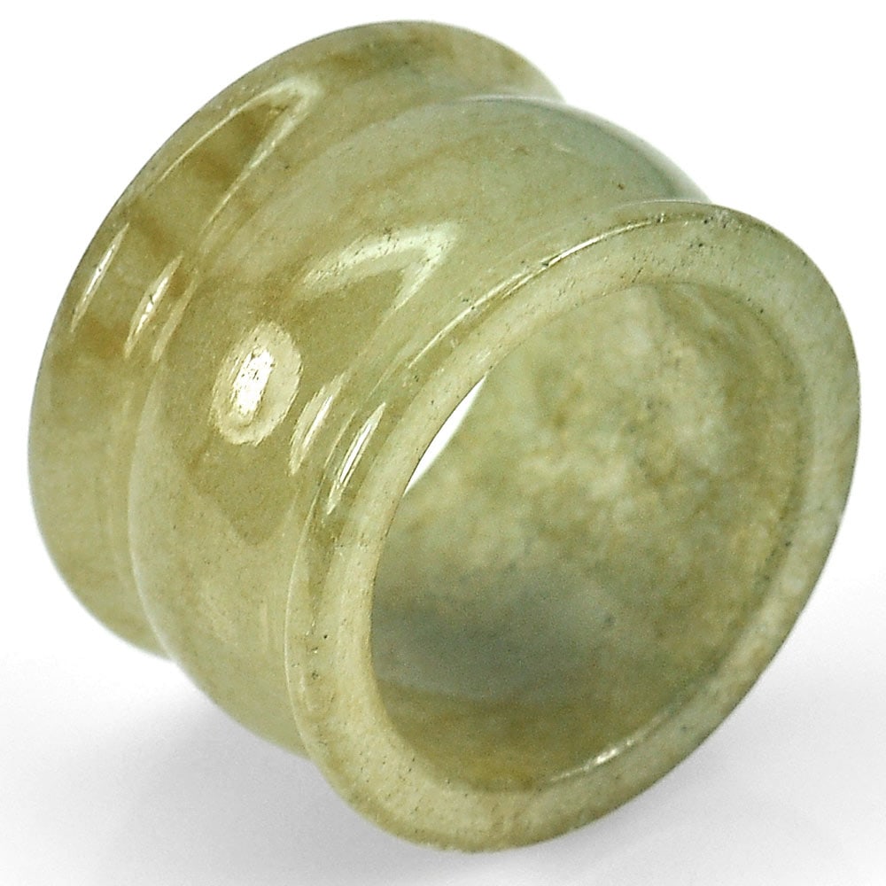 Natural Yellow Green Jade Ring 52.61 Ct. 26 x 19 Mm. Size 10 From Myanmar (1 of 3)
