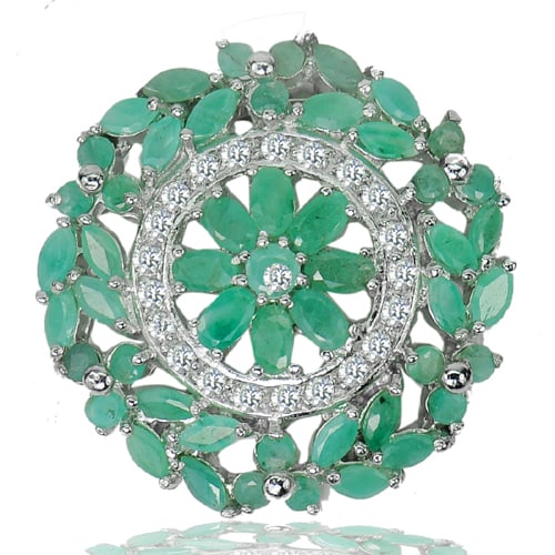 Natural Emerald 925 Sterling Silver Pendant Jewelry 14.24 Grams (1 of 3)