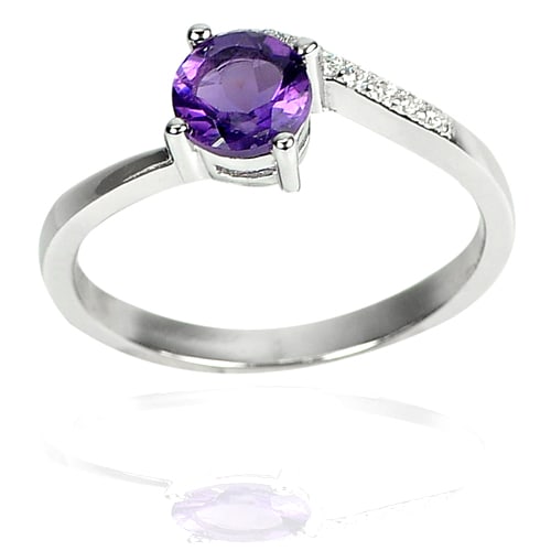 Natural Purple Amethyst 925 Sterling Silver Jewelry 2.09 Grams Ring Size 7.5 (1 of 3)