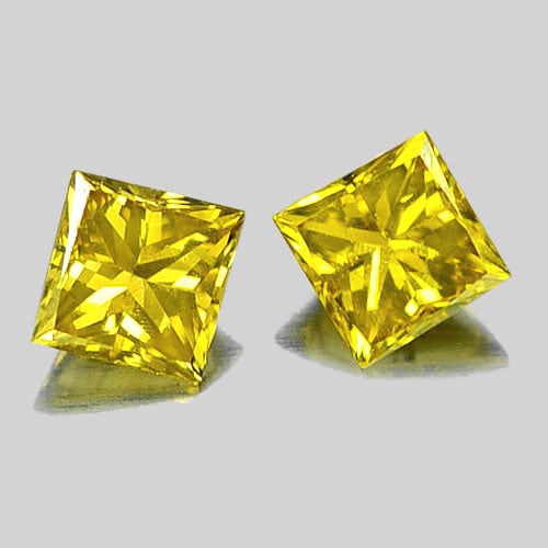 Natural Yellow Loose Diamond 0.24 Ct. 2 Pcs. Square Princess Cut Shape 2.6 x 2.6 Mm. Diamond From: Product ID: 802102936 Product Name: Natural Enhanced Diamond Weight: 0.24 CT. Size: 2.6 x 2.6 x 1.7 MM. Shape: Square Princess Cut Color: Yellow Clarity:SI1 Luster: Scintillating Gems Origin: Belgium 