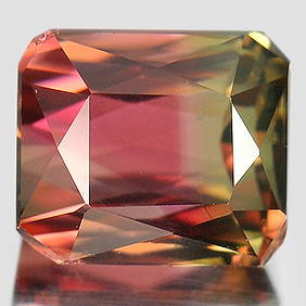 Natural Bi Color Tourmaline 2.11 Ct. VVS Octagon Shape 7.3 x 6.3 Mm. Gemstone Unheated From Nigeria (1 of 3)