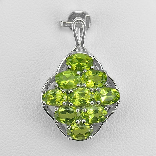 Natural Gemstones Green Peridot 925 Sterling Silver Pendant Jewelry 3.34 Grams (1 of 3)