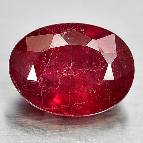 Natural Pigeon Blood Red Ruby 1.06 Ct. Oval Shape 7 x 5 Mm. Gemstone From Madagascar (1 of 3)
