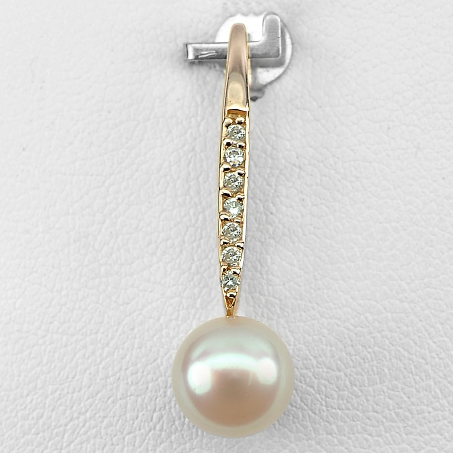 925 Sterling Silver Rose Gold Pendant Natural Pearl 2.08 Grams (1 of 3)