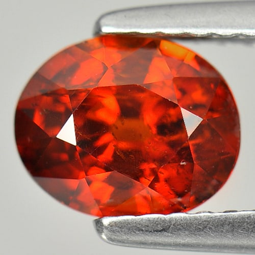 Natural Reddish Orange Spessartine Garnet 1.59 Ct. Oval Shape 7.4 x 6 Mm. Gemstone From Nigeria (1 of 3)