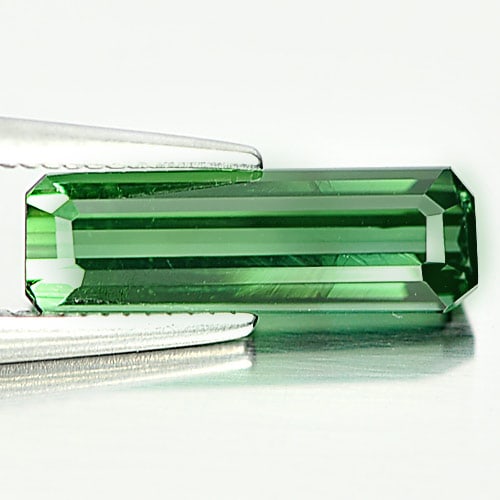 Natural Green Tourmaline 1.52 Ct. VVS Octagon Shape 12.8 x 4.1 Mm. Unheated Gemstone From Nigeria (1 of 3)