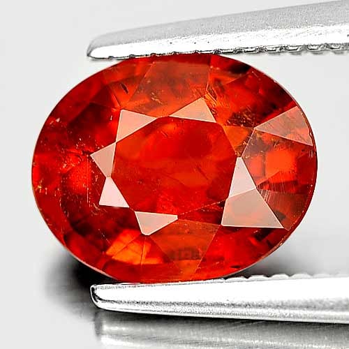 Natural Orange Red Spessartite Garnet 1.93 Ct. Oval Shape 8 x 6.5 Mm. Gemstone From Namibia (1 of 3)