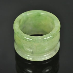 51.75 Ct. Attractive Natural White Green Ring Jade Size 9.5 (1 of 1)