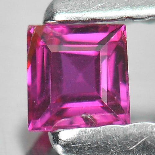 Certified Unheated Natural Pinkish Red Ruby 0.18 Ct. Square Shape 2.99 Mm. Gemstone From Mozambique (1 of 3)