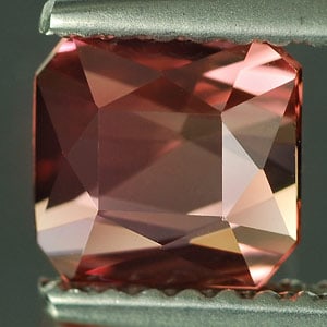 Natural Orangish Pink Tourmaline 1.18 Ct. Octagon Shape 6 x 5.7 Mm. Gemstone From Nigeria (1 of 3)