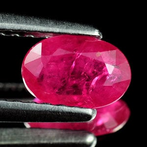 Natural Unheated Purplish Pink Ruby 0.65 Ct. Oval Shape 6.5 x 4.3 Mm. Gemstone From Tanzania (1 of 3)