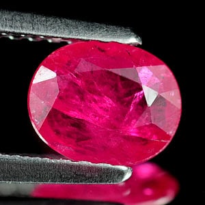Natural Unheated Purplish Pink Ruby 0.78 Ct. Oval Shape 6.9 x 5.6 Mm. Gemstone From Tanzania (1 of 3)