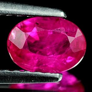 Natural Unheated Purplish Pink Ruby 0.80 Ct. Oval Shape 6.5 x 4.7 Mm. Gemstone From Tanzania (1 of 3)