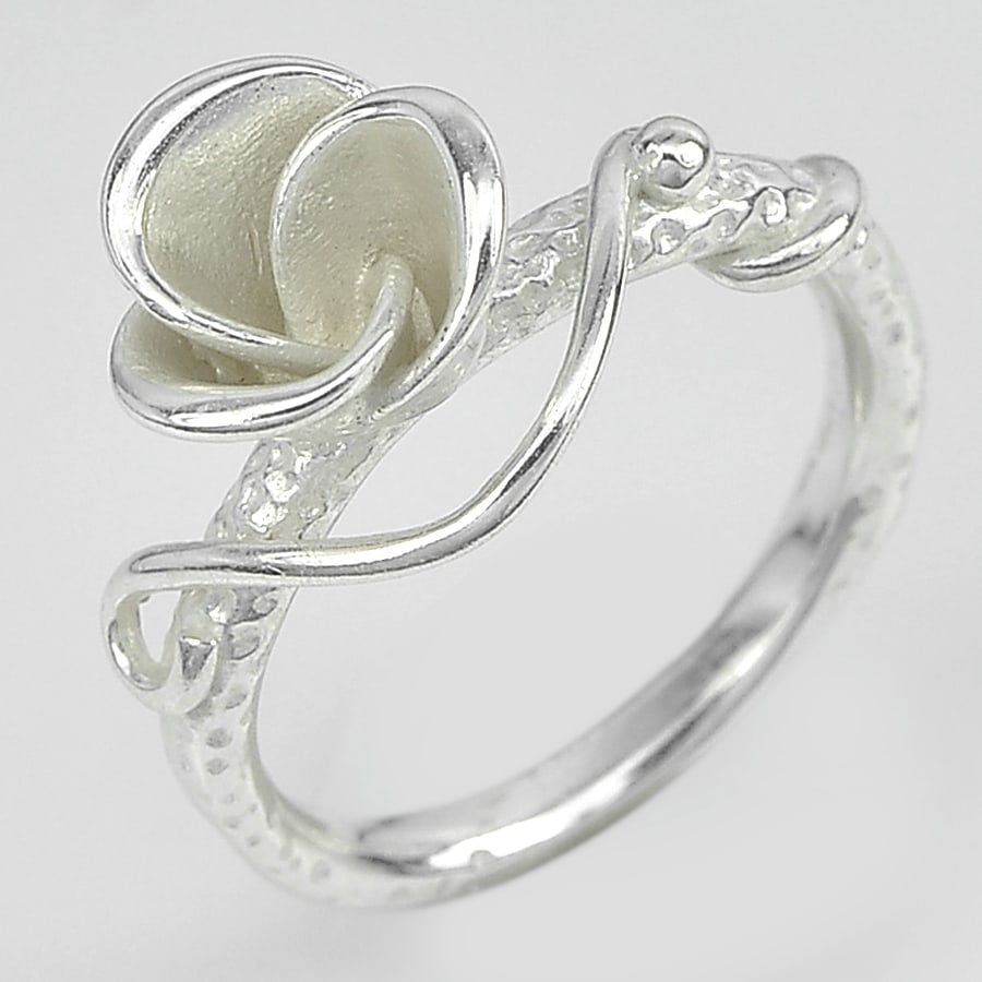 925 Sterling Silver Jewelry Ring 5.15 G. Nice Flower Design Size 8 (1 of 3)