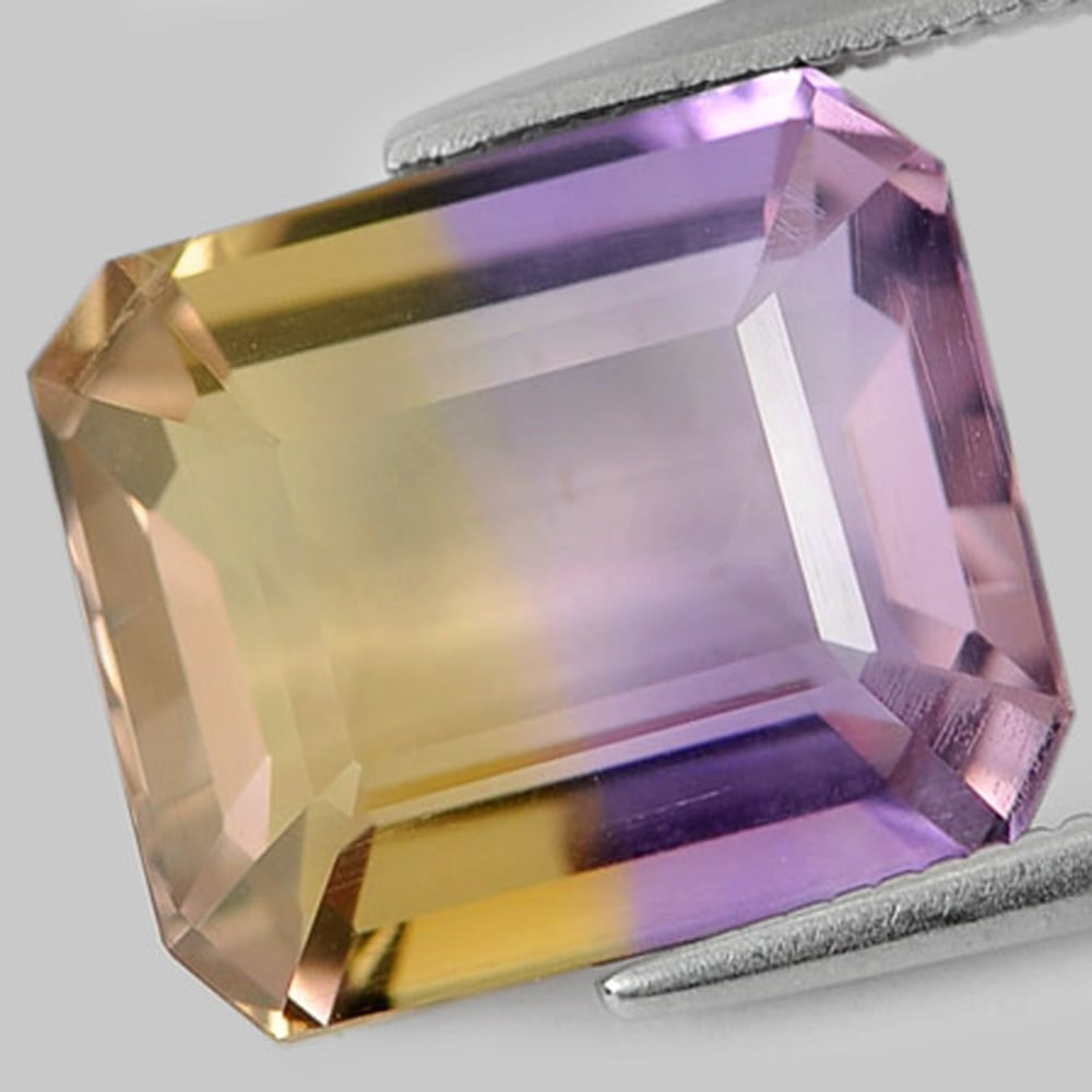 Natural Unheated Bi Color Ametrine 6.84 Ct. Clean Octagon Shape 12.2 x 10.6 Mm. Gemstone From (1 of 3)