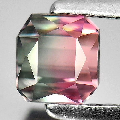 Natural Bi Color Tourmaline 0.98 Ct. Clean Octagon Shape 5.1 x 4.7 Mm. Gemstone From Nigeria: Product ID: 807232127 Product Name: Natural Tourmaline Weight: 0.98 CT. Size: 5.1 x 4.7 x 4.4 MM. Shape: Octagon Color: Bi Color Clarity:IF Luster: Good Gems Origin: Nigeria Treatment: Unheated Crysta